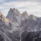 Dramatic mountain peaks in the Dolomites