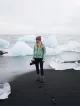 Standing between icebergs at Diamond Beach, Iceland