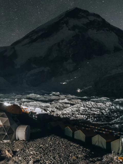 Everest Base Camp at night