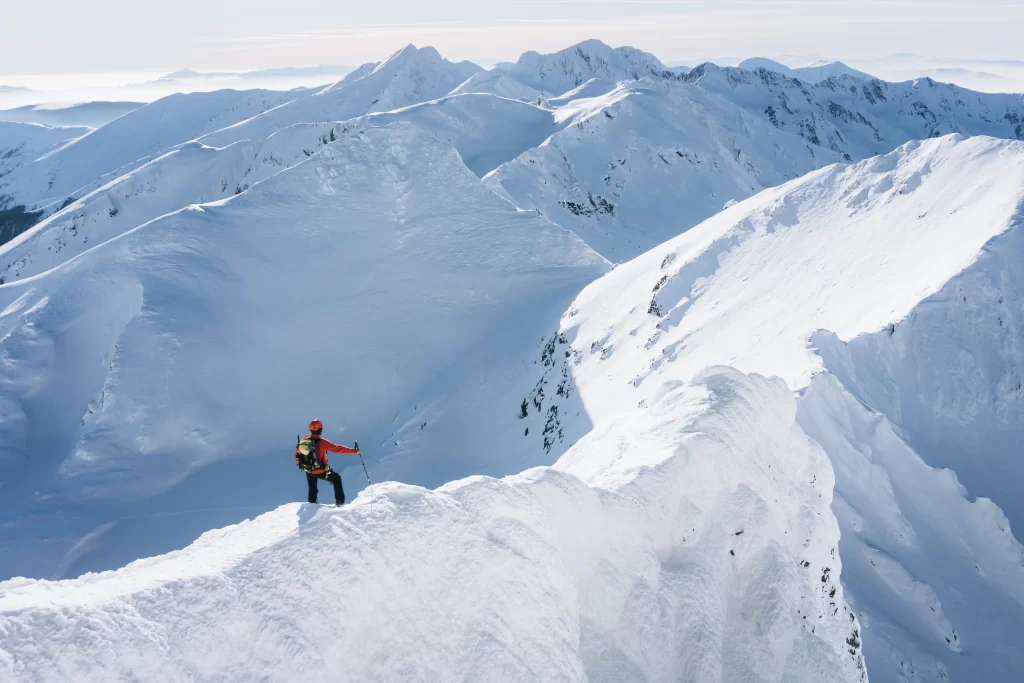 View from Vanatarea lui Buteanu peak in winter